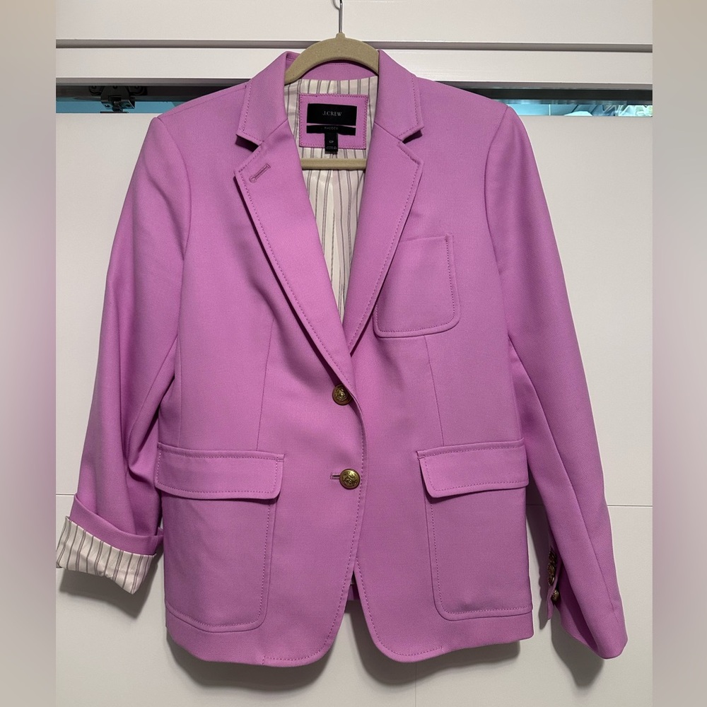 J. Crew Women's Petite Wool Pink Blazer